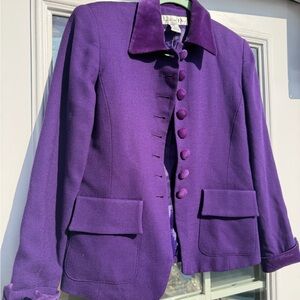 Vintage 90’s Christian Dior Deep Purple Jacket with Covered Buttons